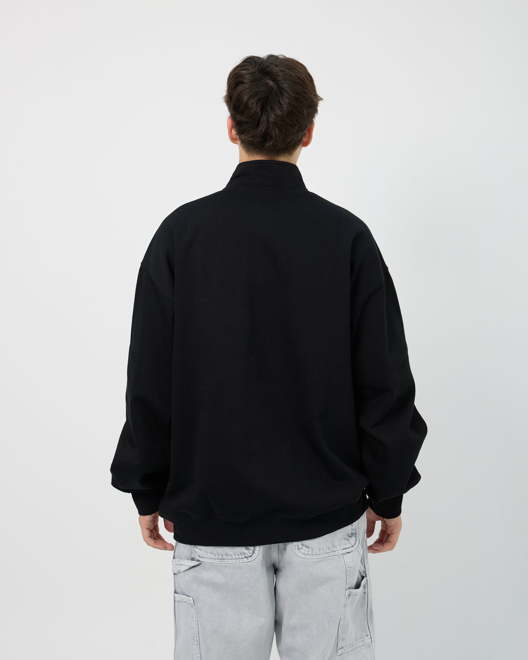 Script Half Zip Sweatshirt | Black White
