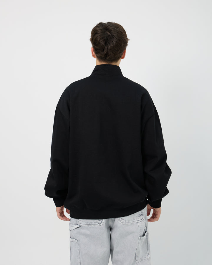 Script Half Zip Sweatshirt | Black White