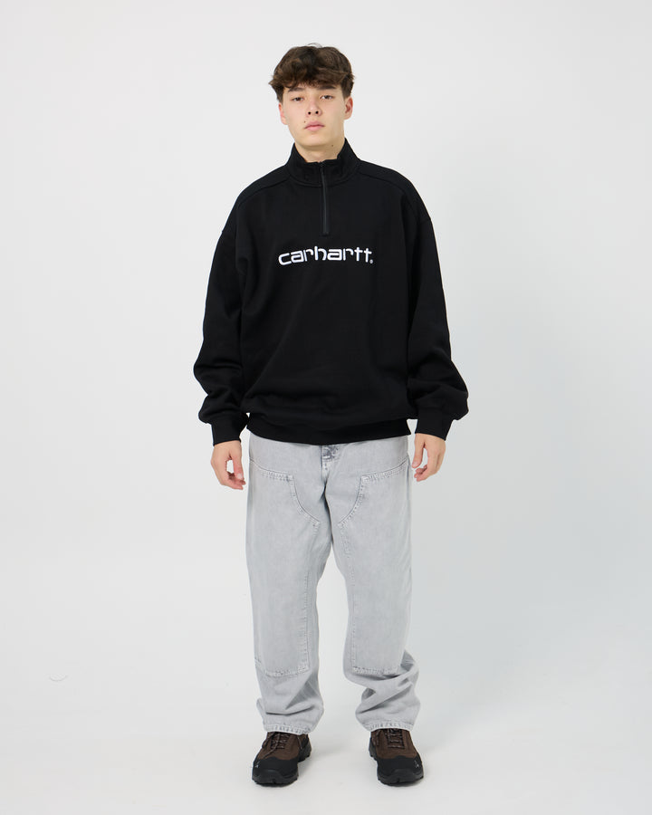 Script Half Zip Sweatshirt | Black White