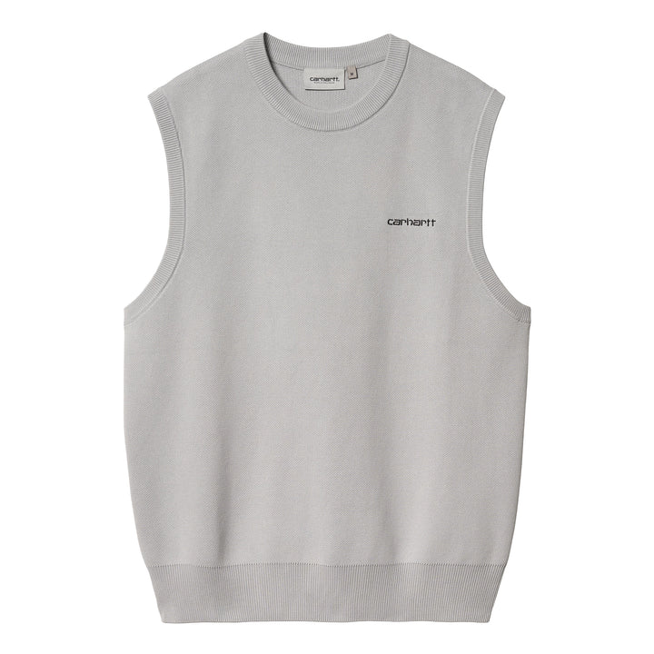 Script Vest Sweater | Basalt
