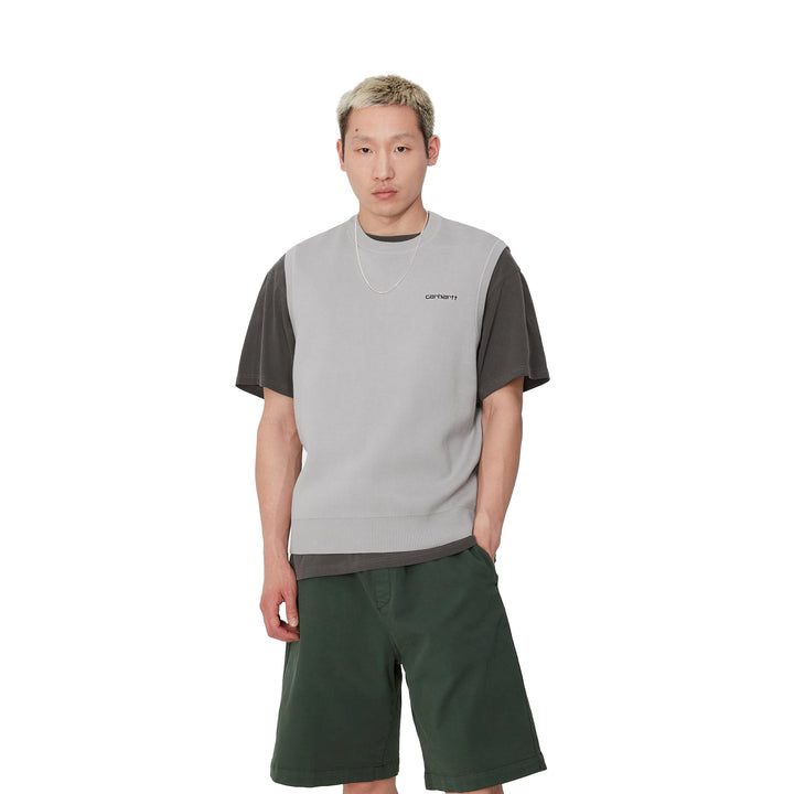 Script Vest Sweater | Basalt