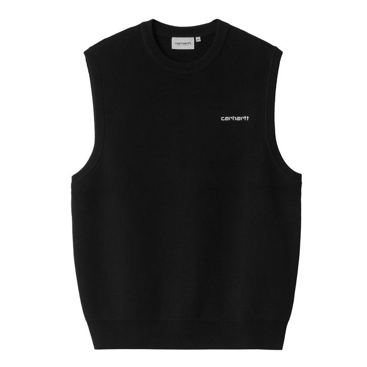 Script Vest Sweater | Black