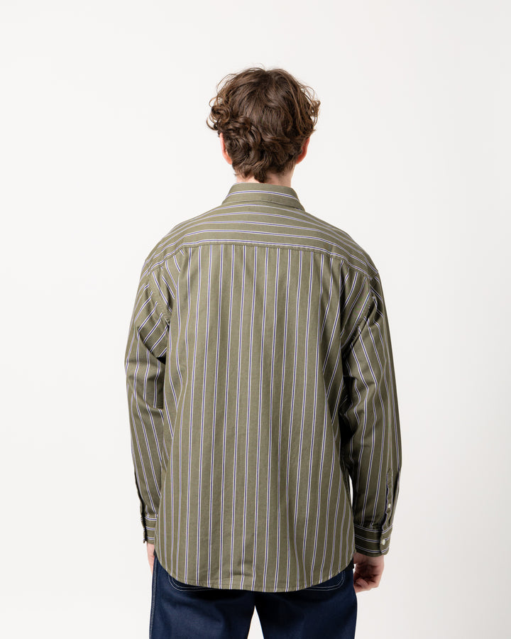 Signature L/S Shirt | Betz Stripe Office Green