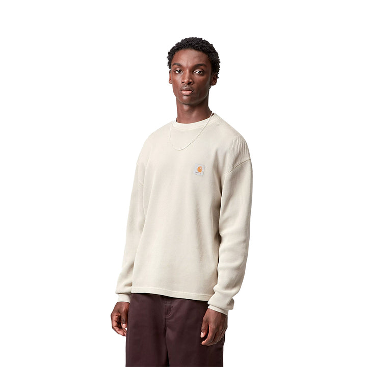 Vista Waffle L/S Tee | Fleur De Sel (Garment dyed)