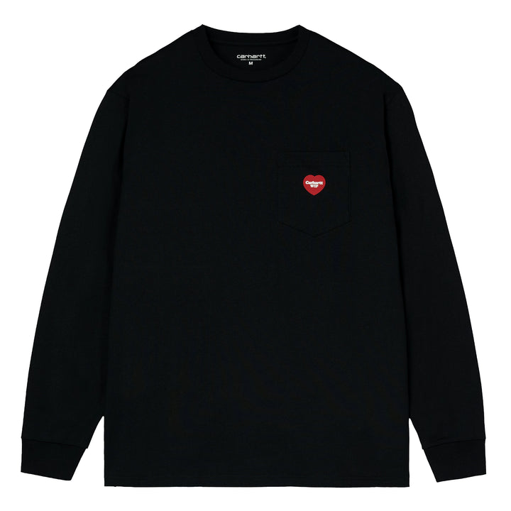 WIP Heart Pocket L/S Tee | Black
