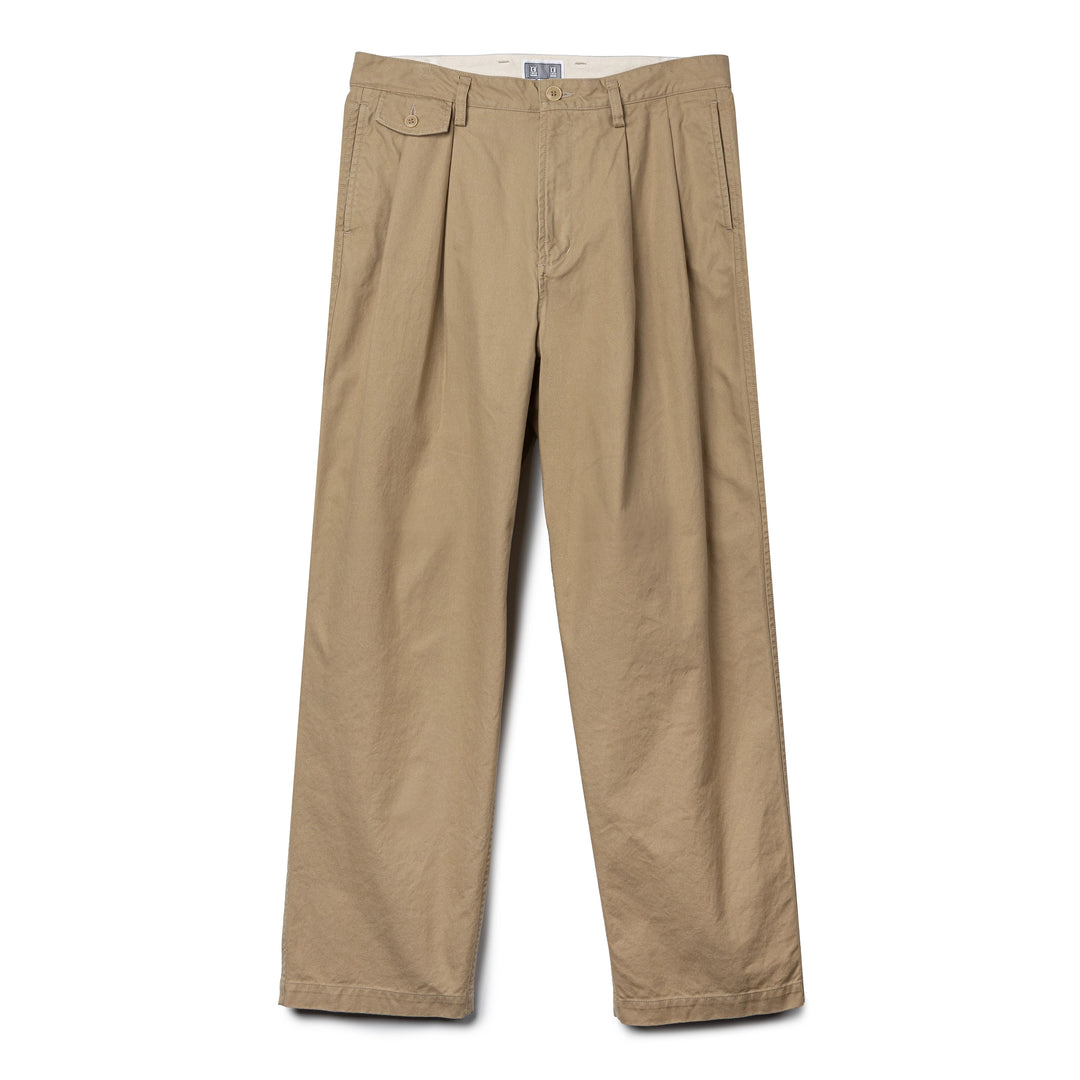 Two Tuck Duck Pants | Beige