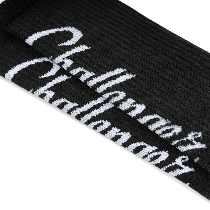 Vertical Logo Socks | Black