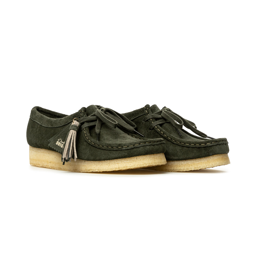 Clarks Wallabee Forest Green Suede Women Green
