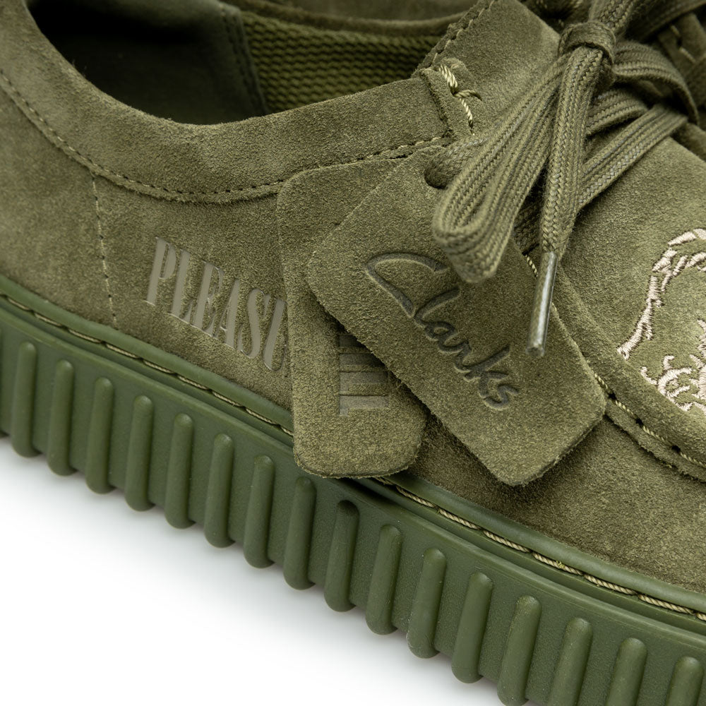 Clarks x Pleasures Torhill DrgnLo | Olive Suede