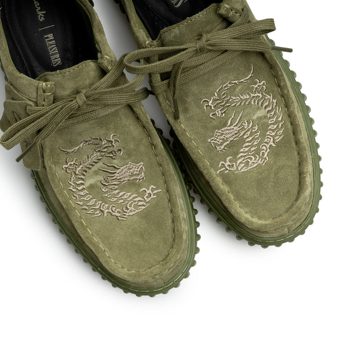 Clarks x Pleasures Torhill DrgnLo | Olive Suede