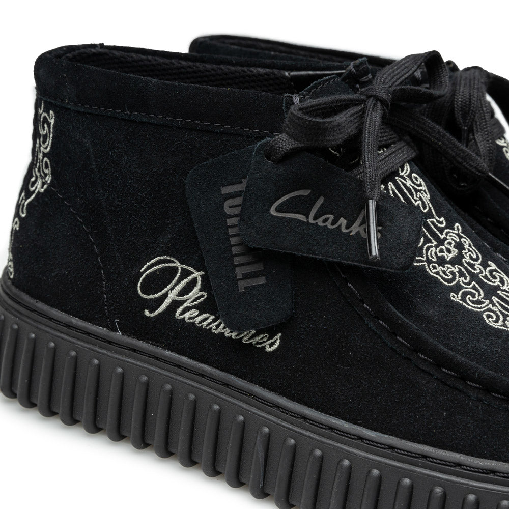 Clarks x Pleasures Torhill Woven | Black Suede