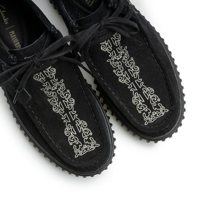 Clarks x Pleasures Torhill Woven | Black Suede