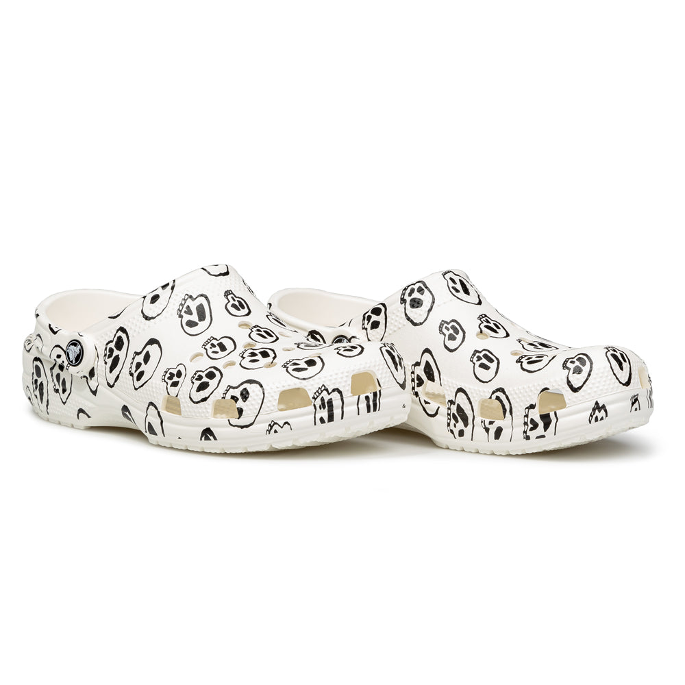 Classic Skull Print Clog | White Black