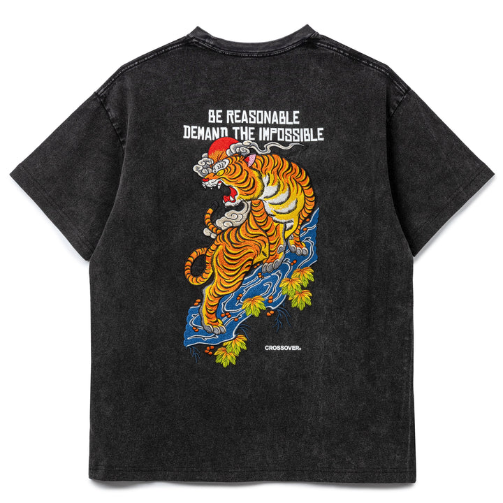 Disobedient Nature Tiger Tee | Black Faded