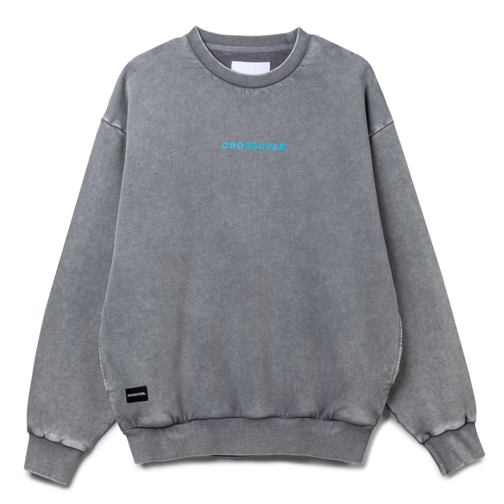 Signature Space Logo Crewneck Sweater | Grey Faded