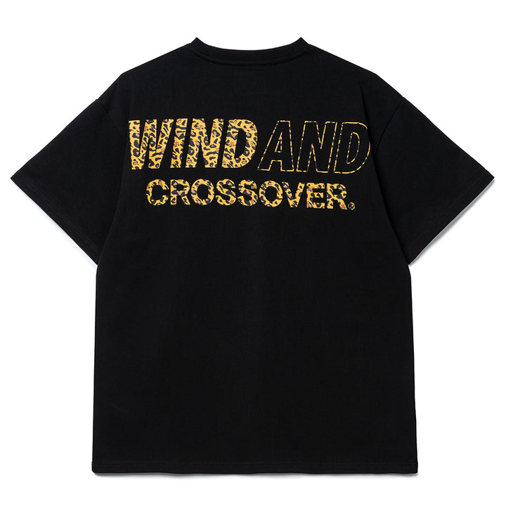 Crossover x Wind and Sea Leopard Logo Tee | Black