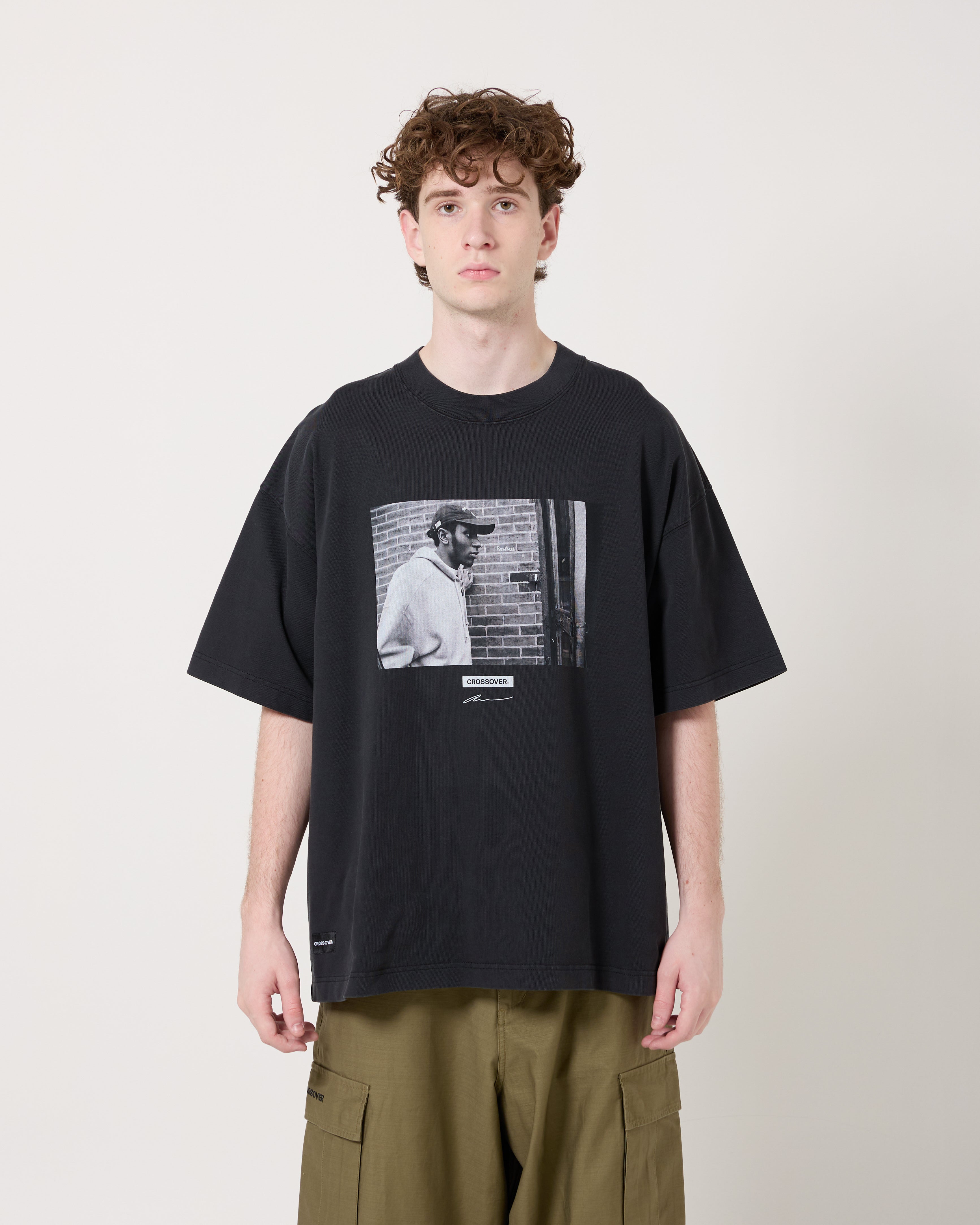 Crossover x Atsuko Tanaka '02' Tee | Black Faded