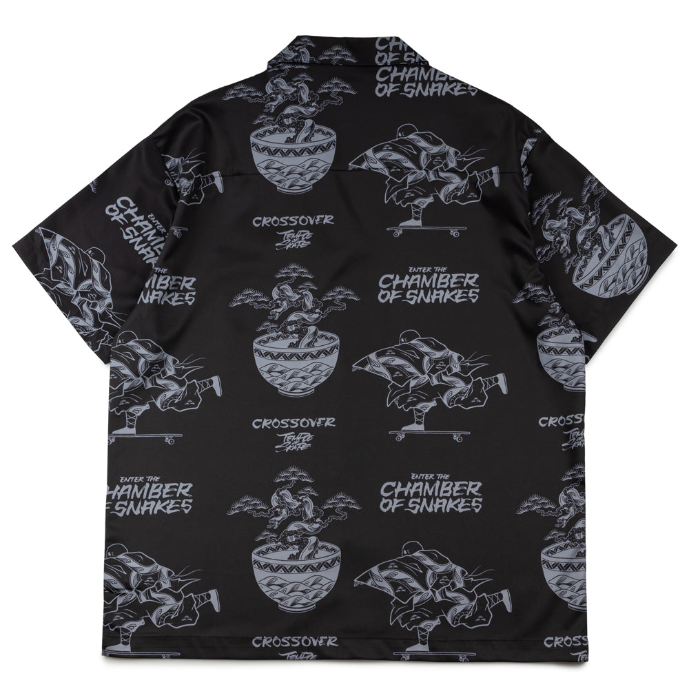 Crossover x Temple of Skate Hawaiian Shirt | Black