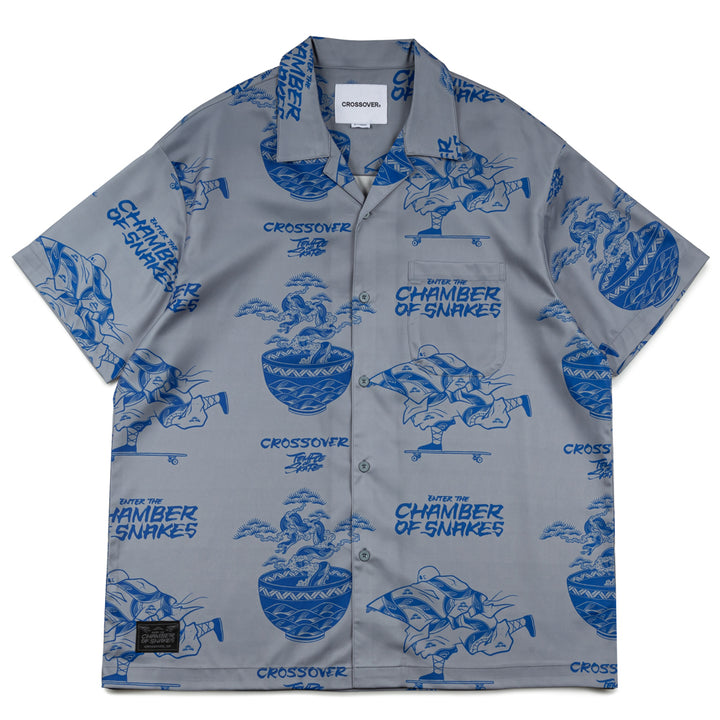 Crossover x Temple of Skate Hawaiian Shirt | Grey