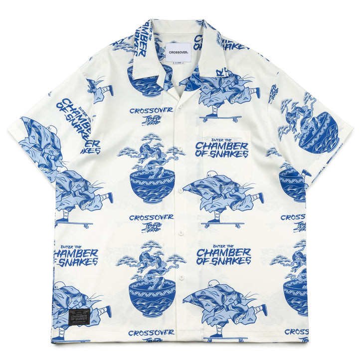 Crossover x Temple of Skate Hawaiian Shirt | White