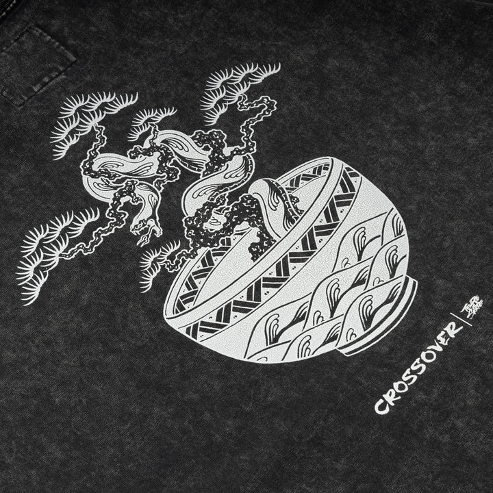 Crossover x Temple of Skate '01' Tee | Black Faded