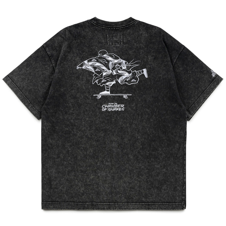 Crossover x Temple of Skate '02' Tee | Black Faded