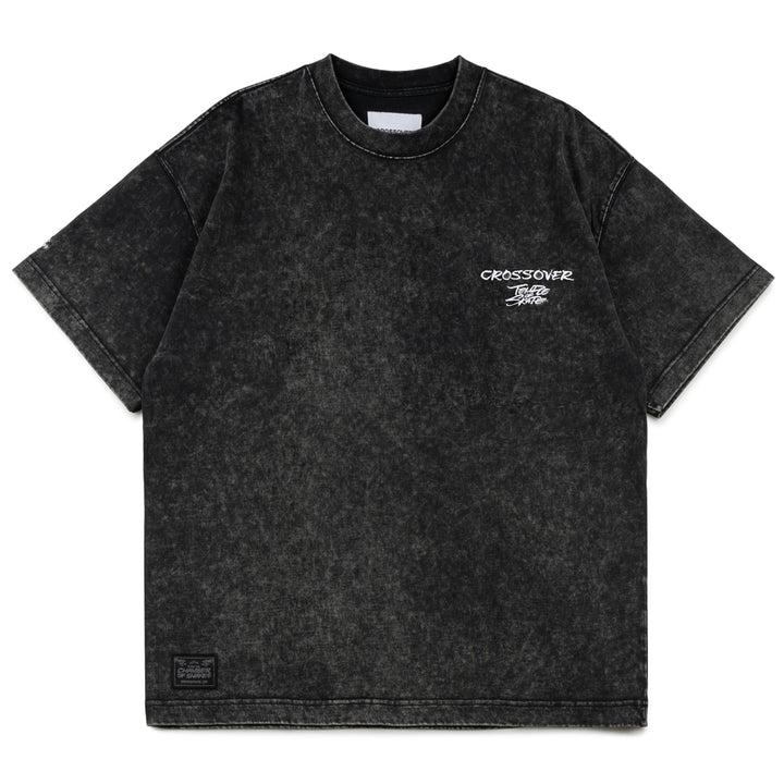 Crossover x Temple of Skate '02' Tee | Black Faded