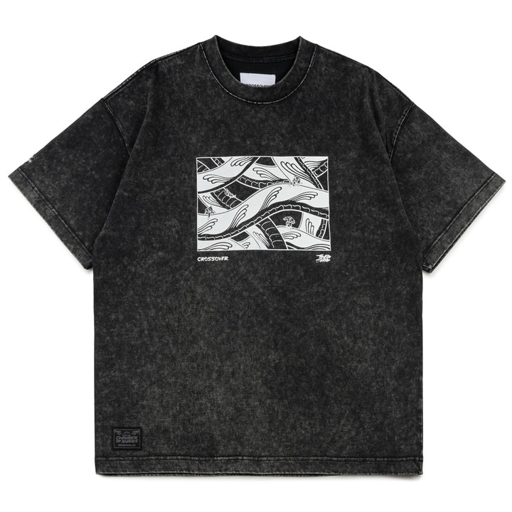 Crossover x Temple of Skate '03' Tee | Black Faded