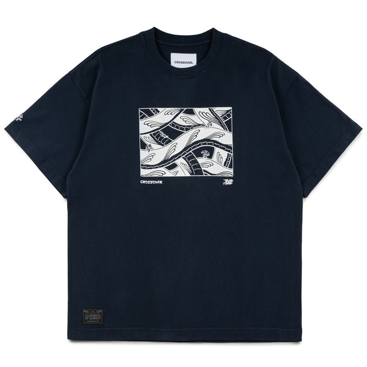 Crossover x Temple of Skate '03' Tee | Indigo