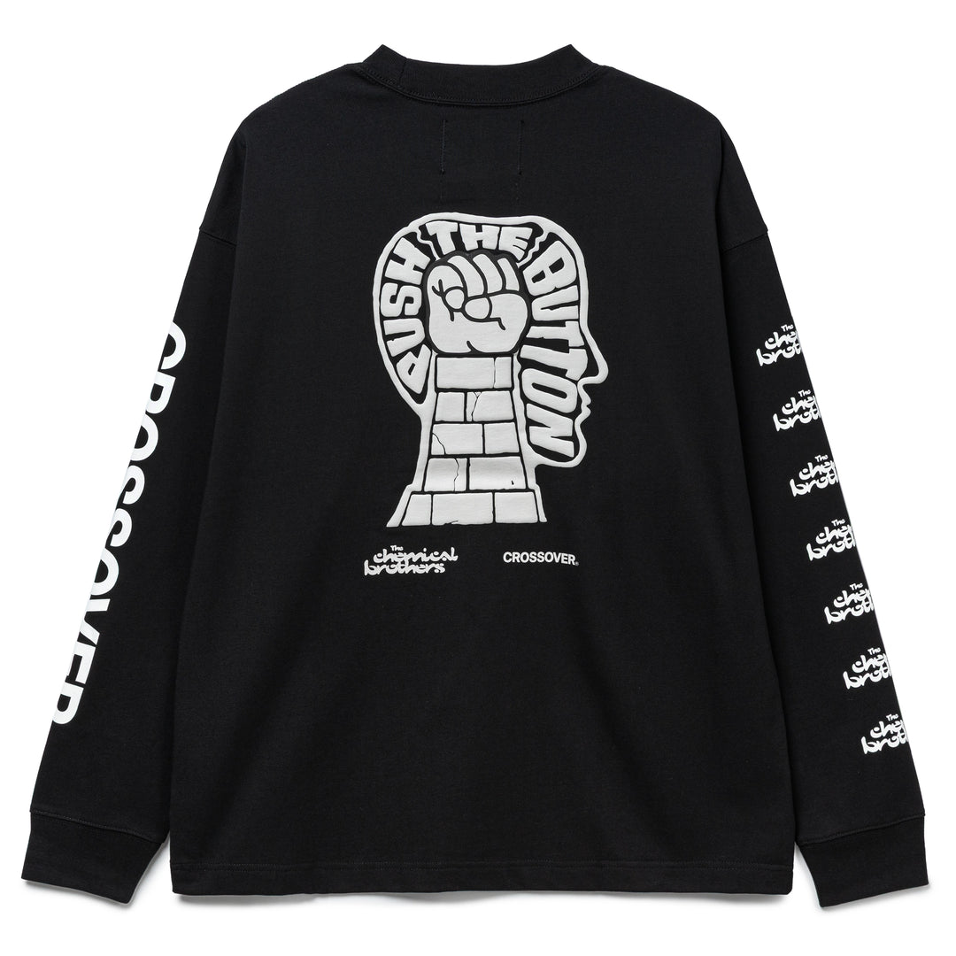 Crossover x The Chemical Brothers Push The Button L/S Tee| Black