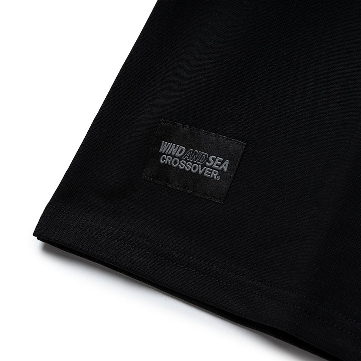 Crossover x Wind and Sea Gray Leopard Logo Tee | Black