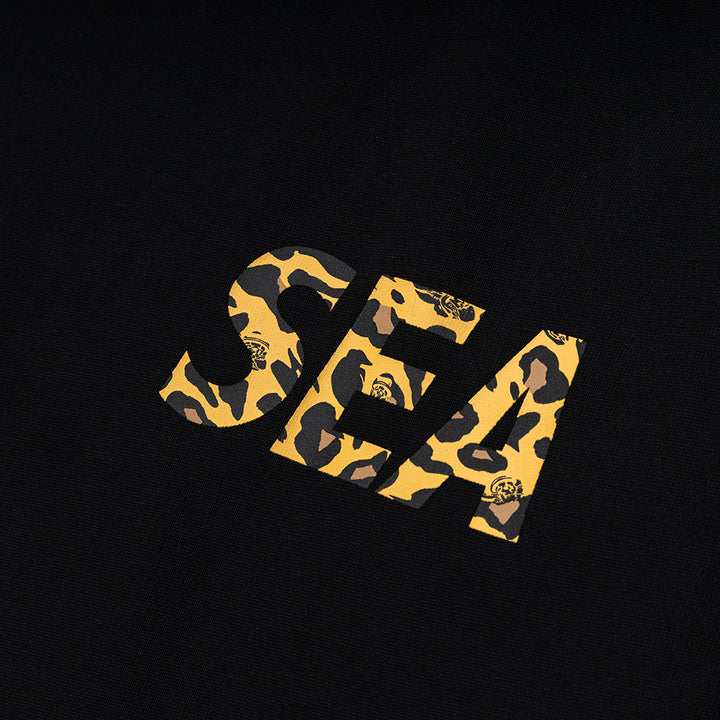 Crossover x Wind and Sea Leopard Logo Tee | Black