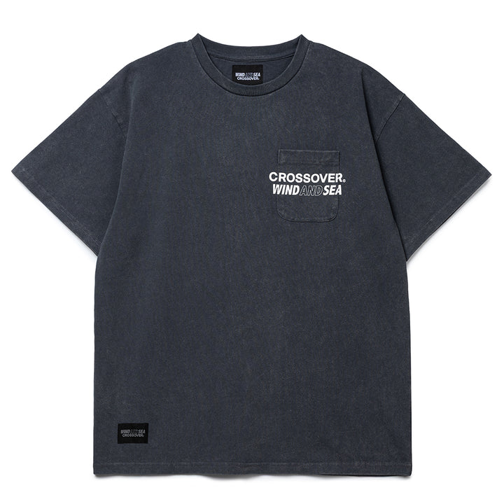 Crossover x Wind and Sea Pigment Pocket Tee | Black