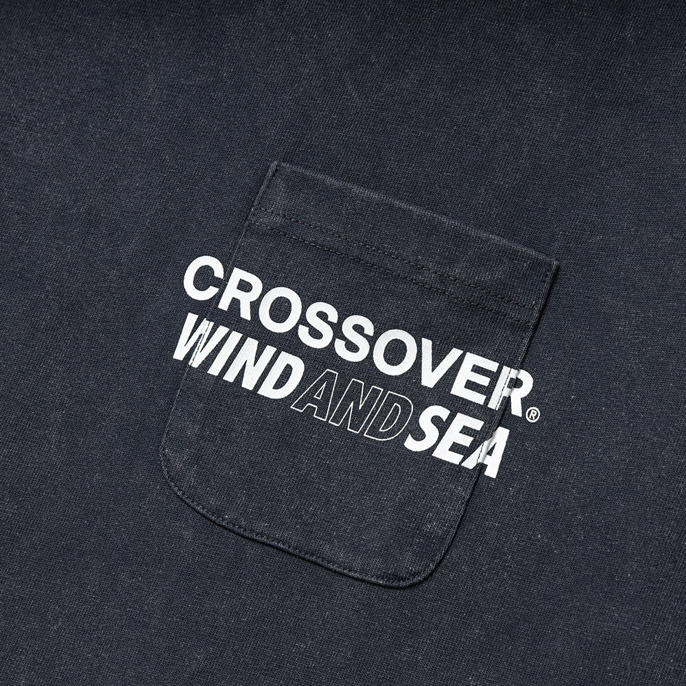 Crossover x Wind and Sea Pigment Pocket Tee | Black