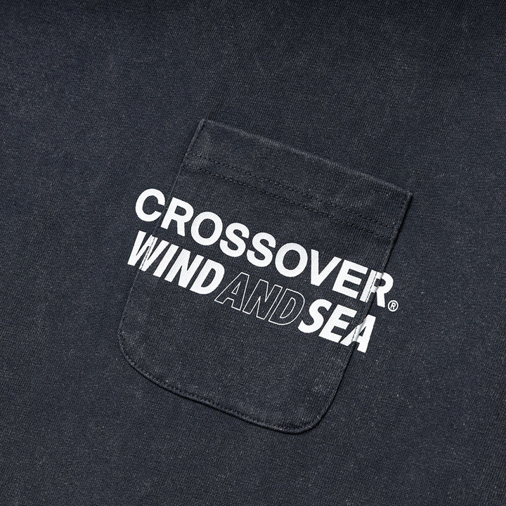 Crossover x Wind and Sea Pigment Pocket Tee | Black