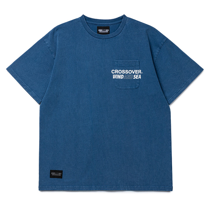 Crossover x Wind and Sea Pigment Pocket Tee | Navy