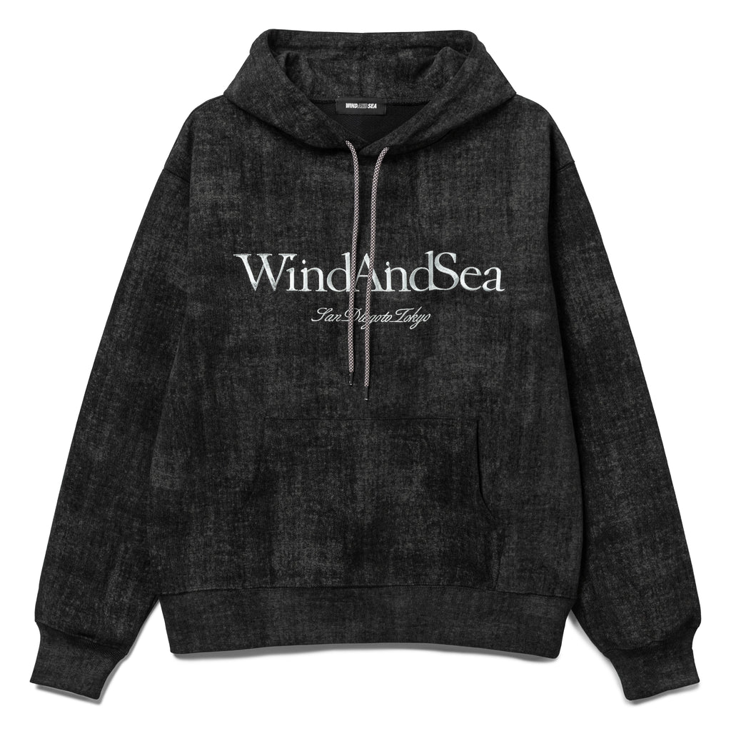 Wind and Sea Draw Cord Hooded Sweatshirt | Black