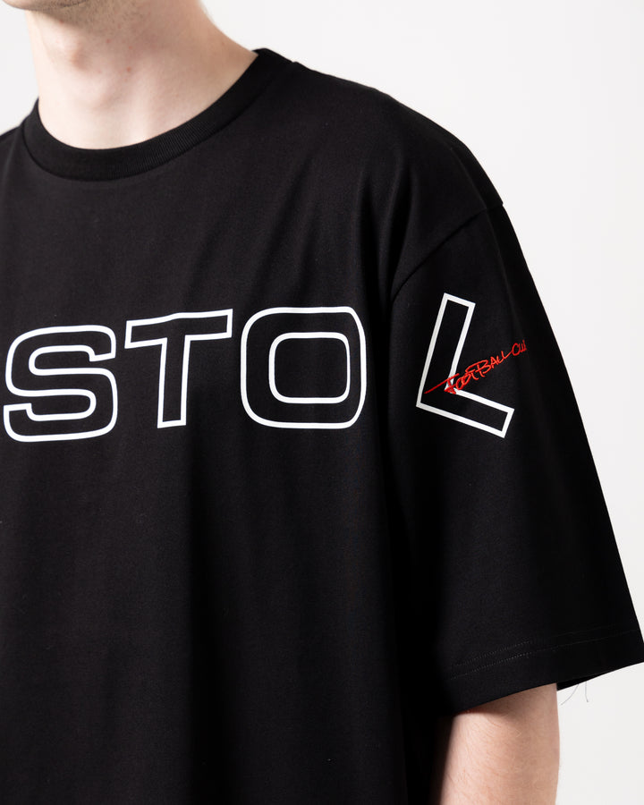 Around Logo Baggy Tee | Black