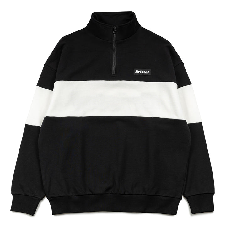 Half Zip Stand Collar Sweat | Black