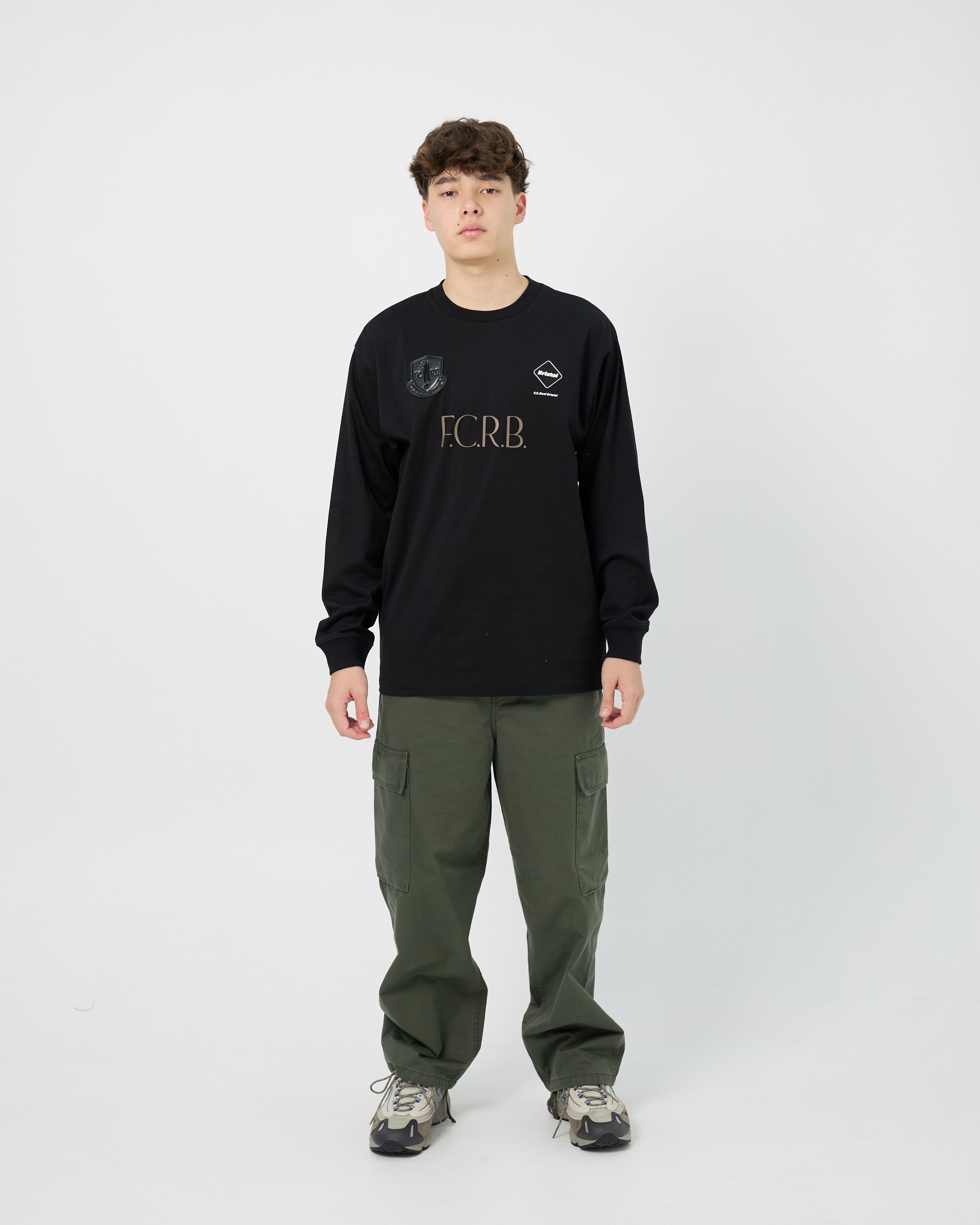 F.C.Real Bristol Lettered L/S Tee | Black