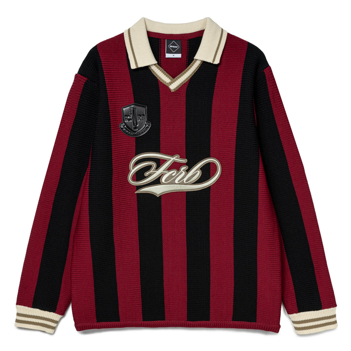 Stripe Knit Shirt | Burgundy