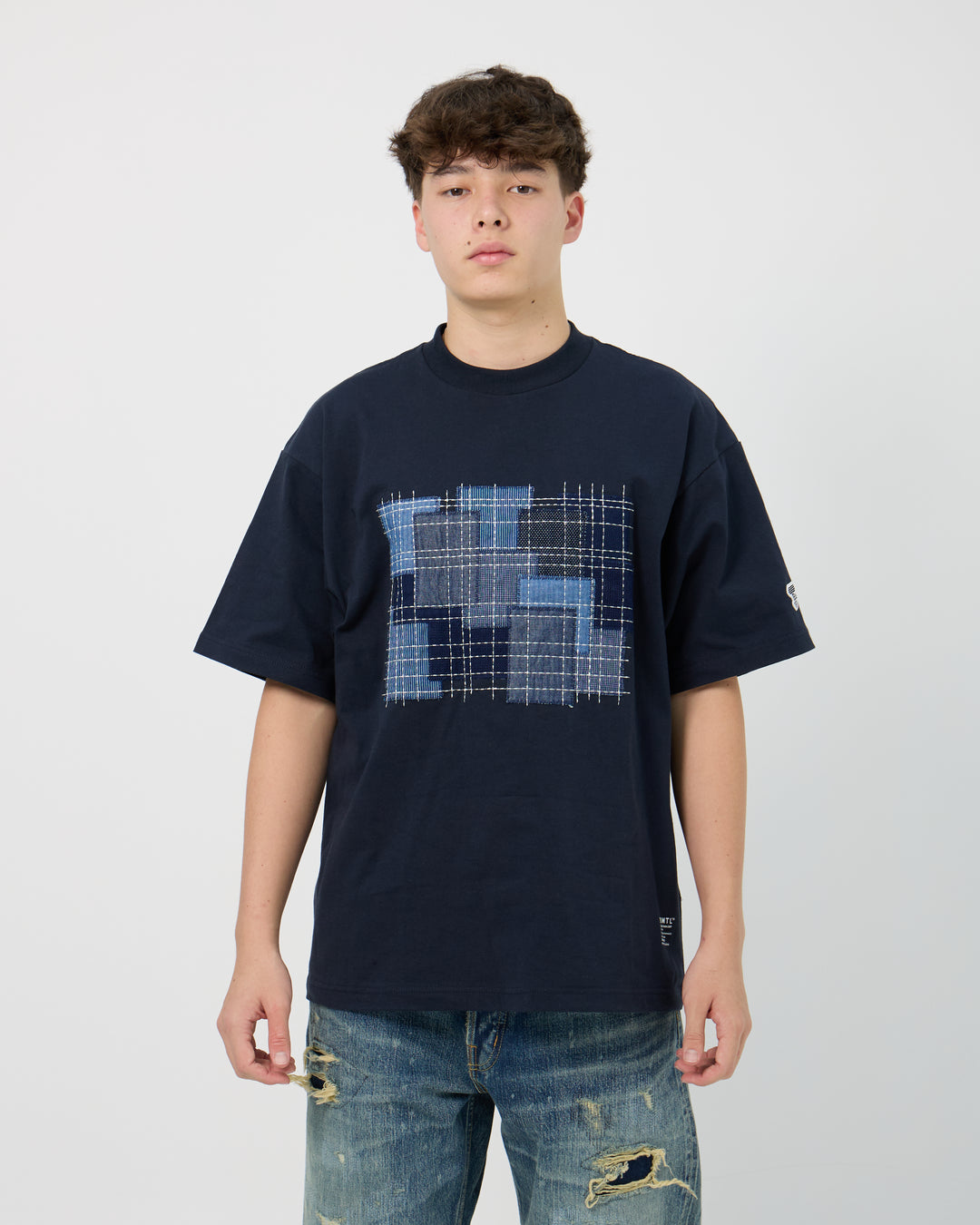 Boro Embroidered Tee | Navy