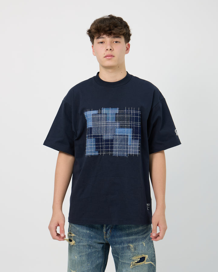 Boro Embroidered Tee | Navy