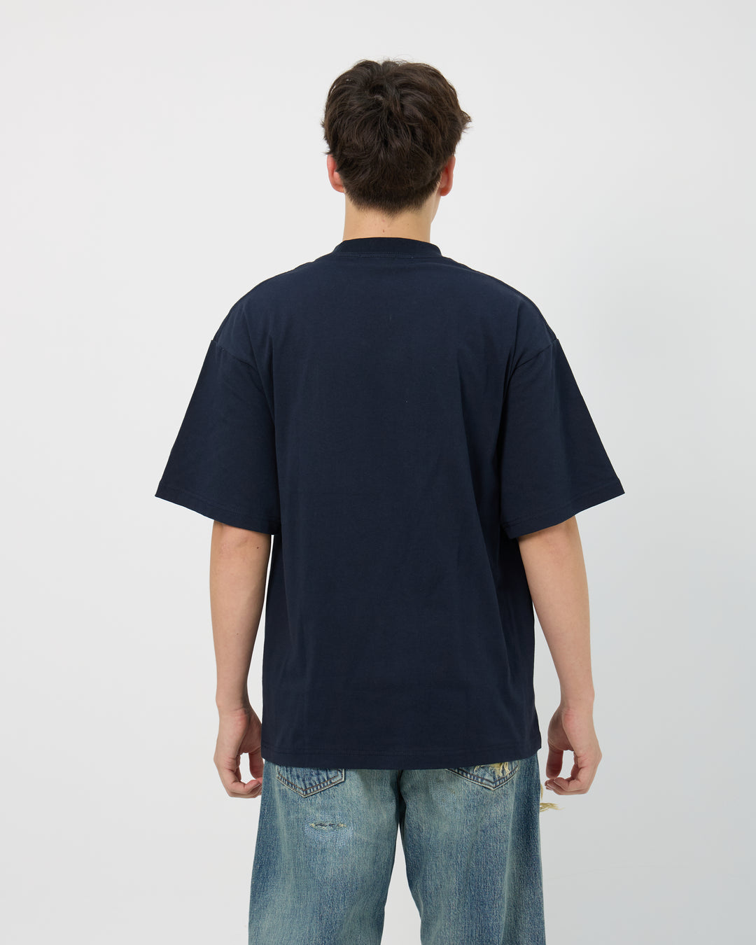 Boro Embroidered Tee | Navy