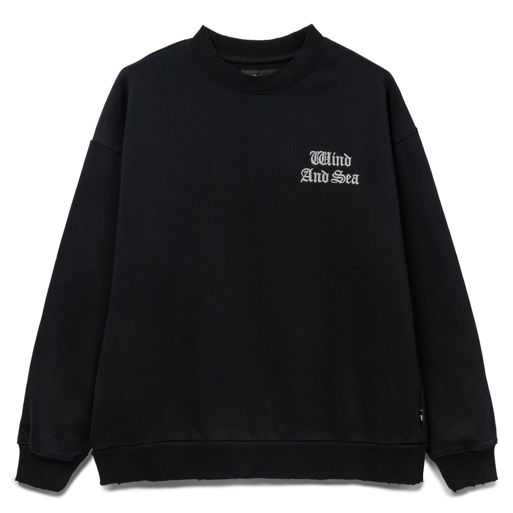 Wind and Sea Flocky Crewneck Sweatshirt | Black Wind and Sea Flocky Crewneck Sweatshirt | Black