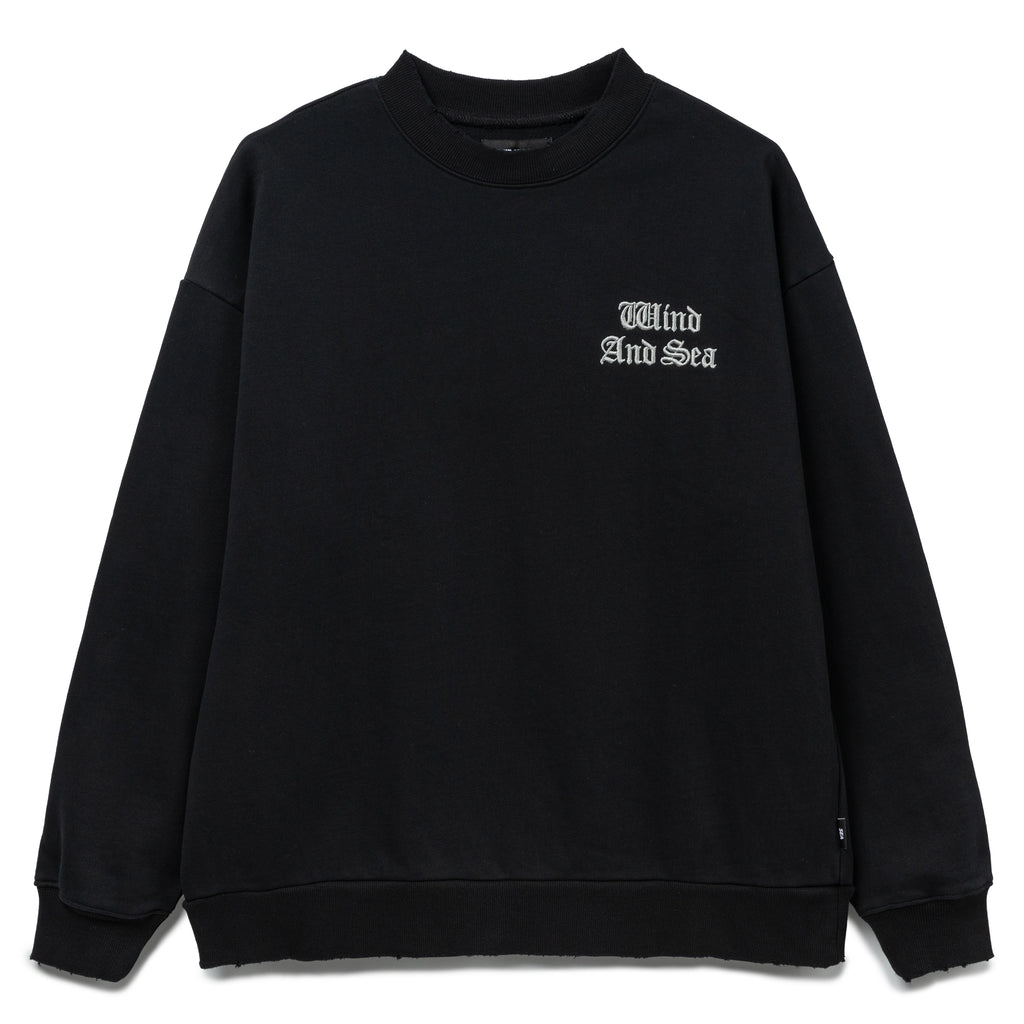 Wind and Sea Flocky Crewneck Sweatshirt | Black