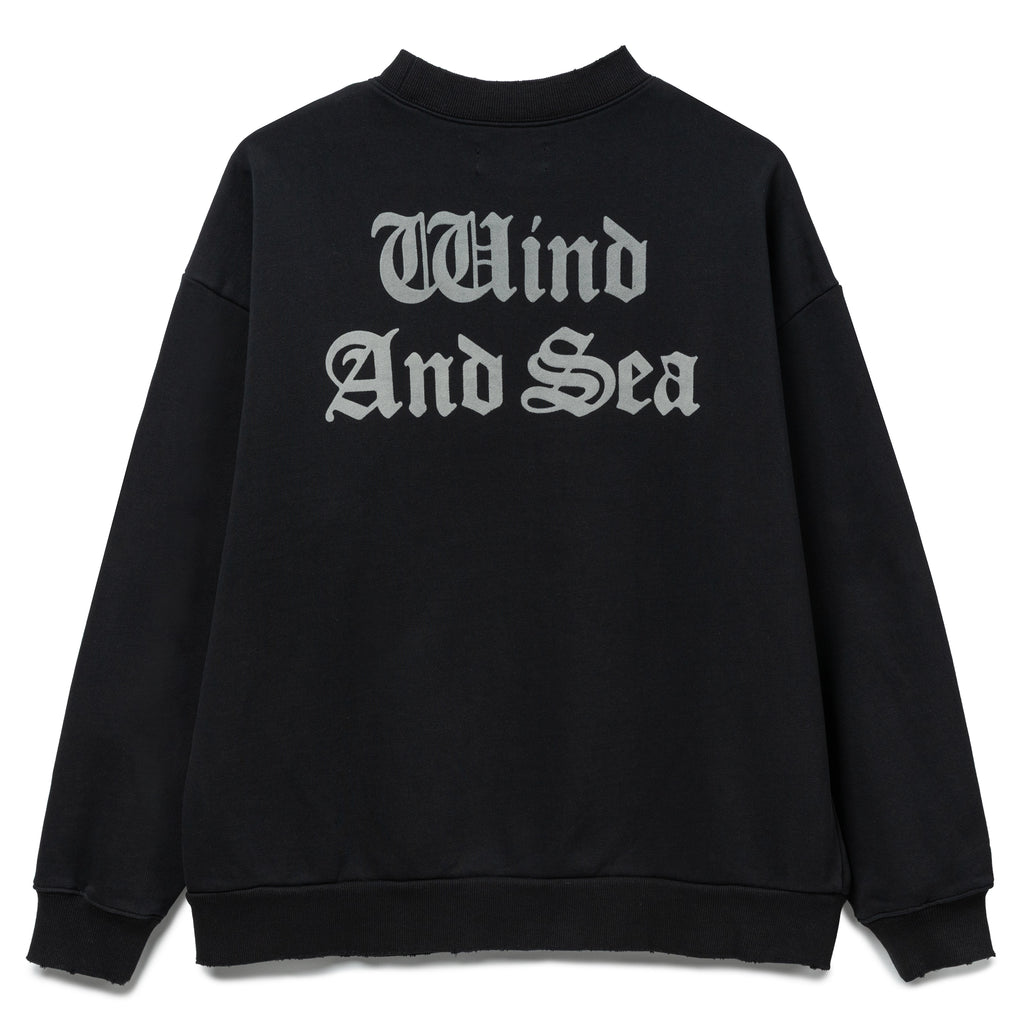 Wind and Sea Flocky Crewneck Sweatshirt | Black