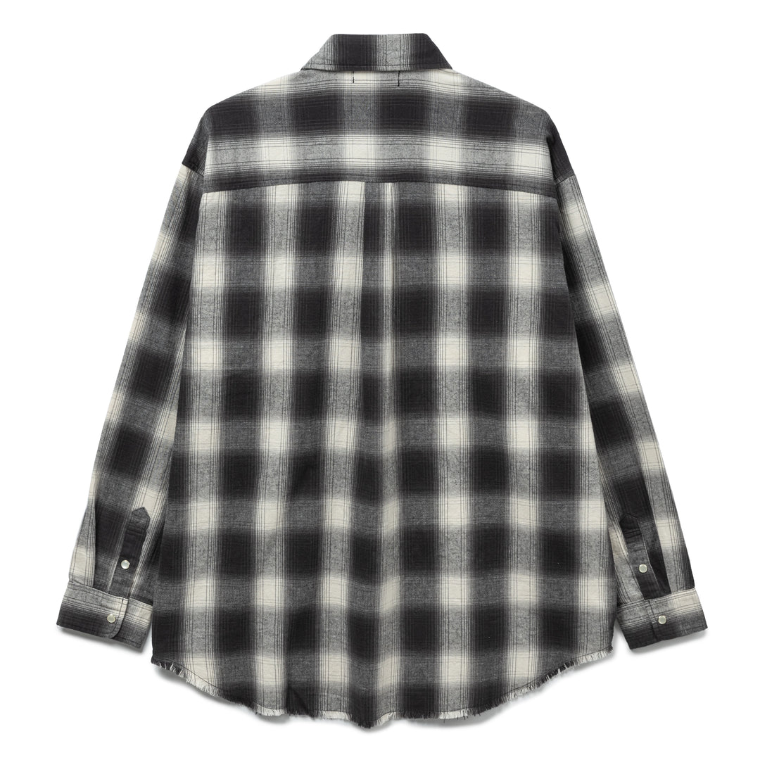 Fringe Flannel Plaid Shirt | Black