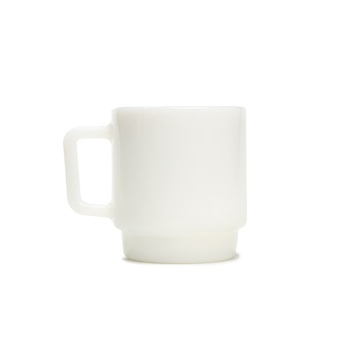 Gothic Logo Milk Glass Mug Cup | White