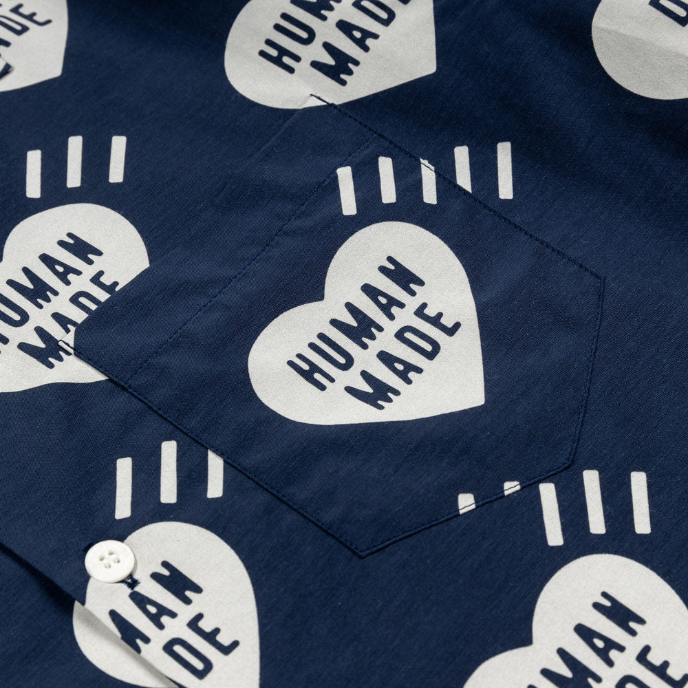 Heart Aloha Shirt | Navy